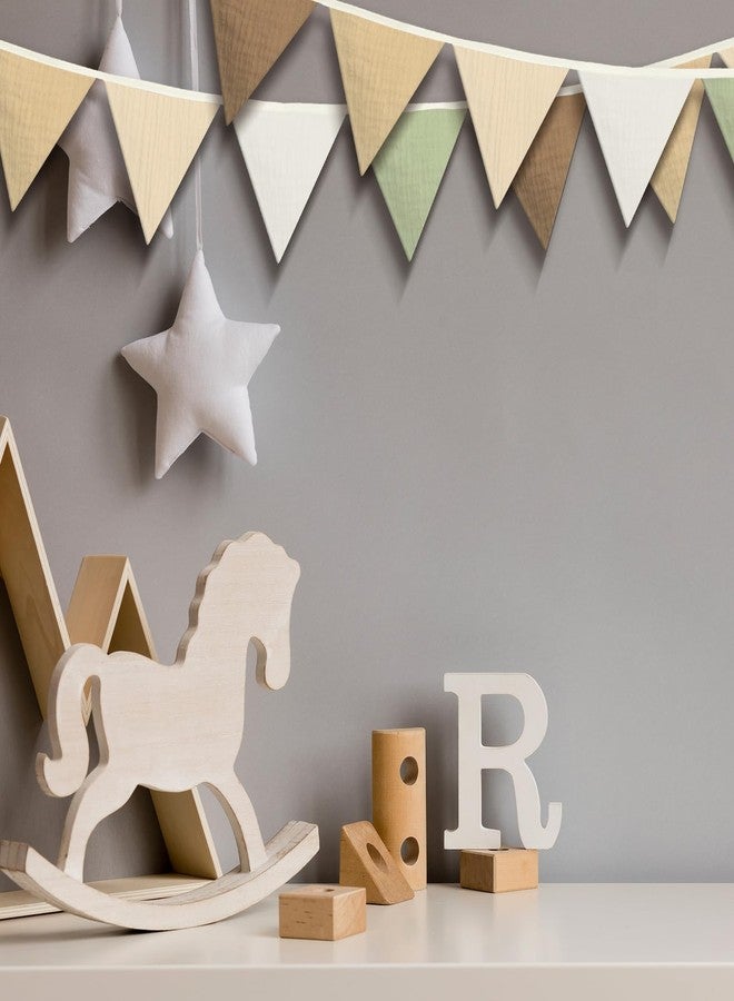 Oudain 2 Pcs Pennant Banner Flags Nursery Garland Triangle Bunting Flags Playroom Wall Decor Banner for Nursery Baby Shower Birthday Boho Wedding Party Event, Each 7.75 ft(Boho Color) - Image 4